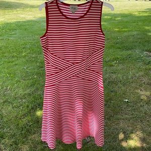 Red and white striped dress